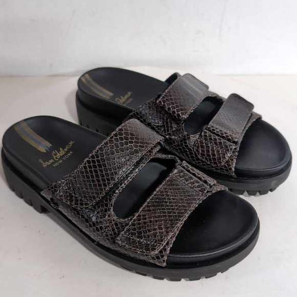 Sam Edelman Women's Brown Leather Eliana Lug Sole Slide Sandals 7.5 Brown - Picture 2 of 14
